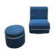 Fauteuil et ottoman années 80