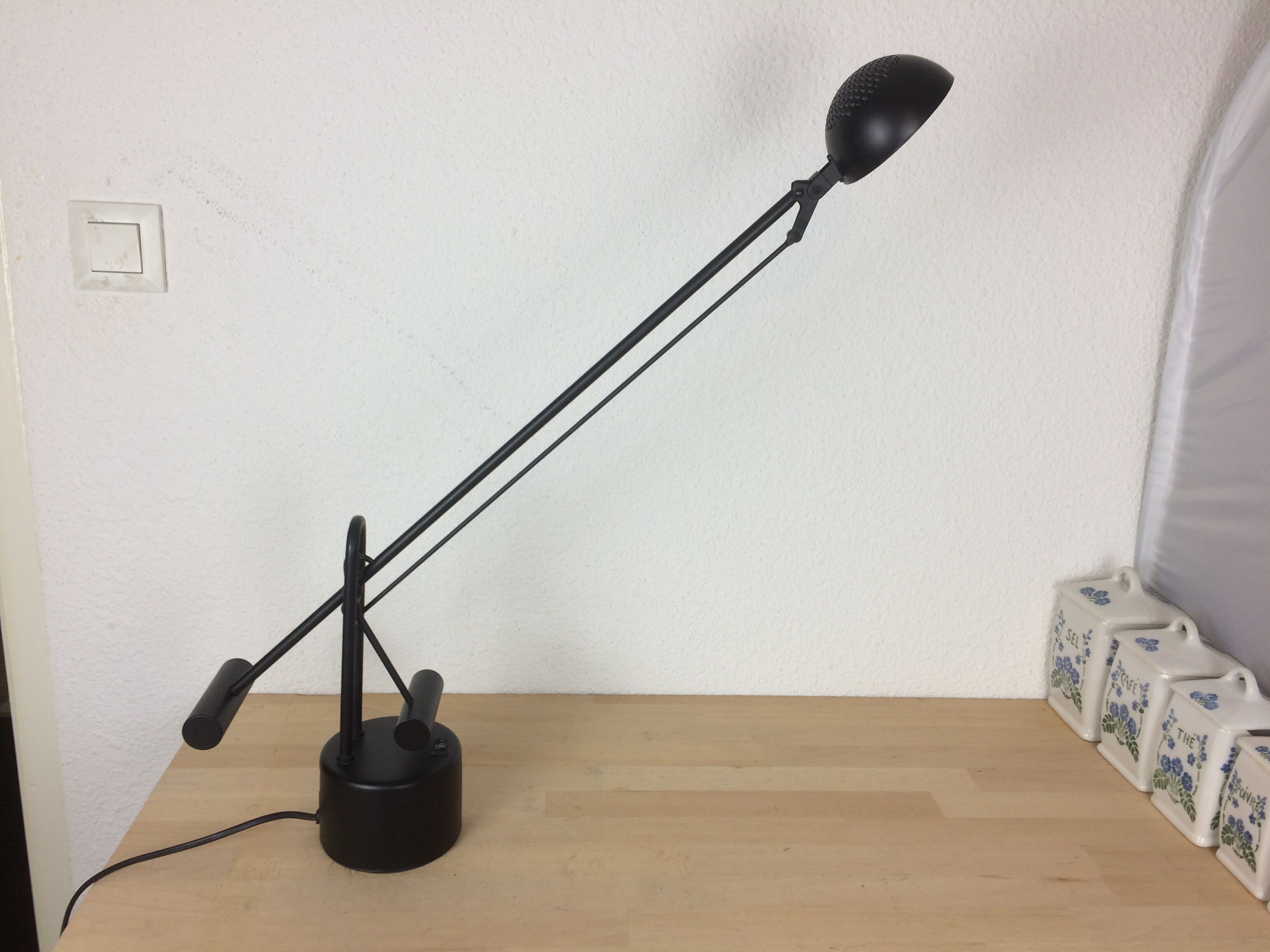 1980 Black Metal Balance Desk Lamp