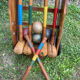 Old wooden croquet set
