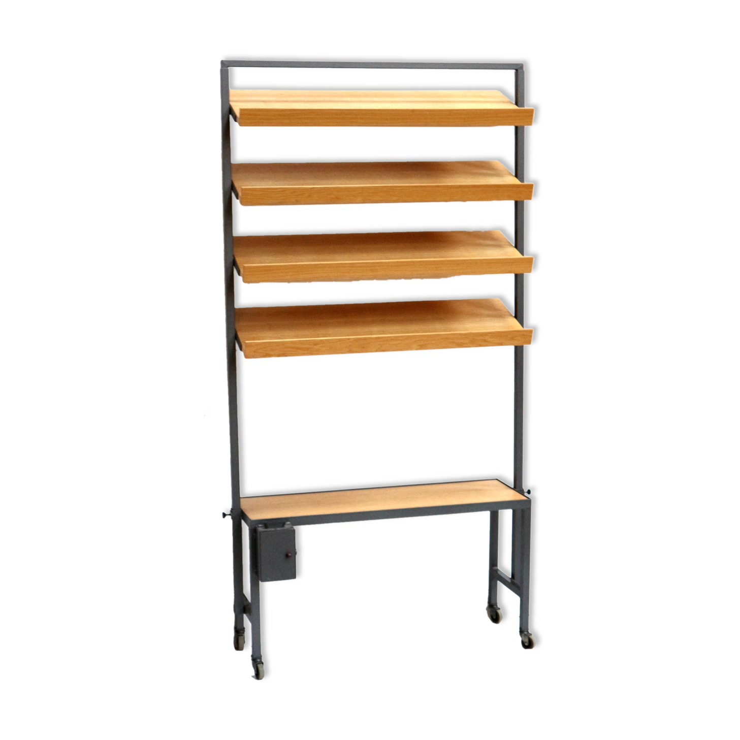 Vintage height-adjustable wall rack / room divider / bookshelf from the 1960s