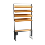 Vintage height-adjustable wall rack / room divider / bookshelf from the 1960s