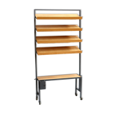 Vintage height-adjustable wall rack / room divider / bookshelf from the 1960s
