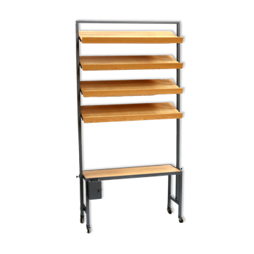 Étagère murale vintage réglable en hauteur / séparateur de pièce / étagère des années 1960