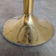 Tabouret de bar italien mid-century modern en laiton et cuir