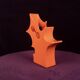 Abstract Orange Ceramic Sculptural Vase, Postmodern / Space Age, Italy, 1980