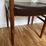 Two Scandinavian leather and teak chairs