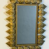 Rectangular wrought iron sun mirror from the 50