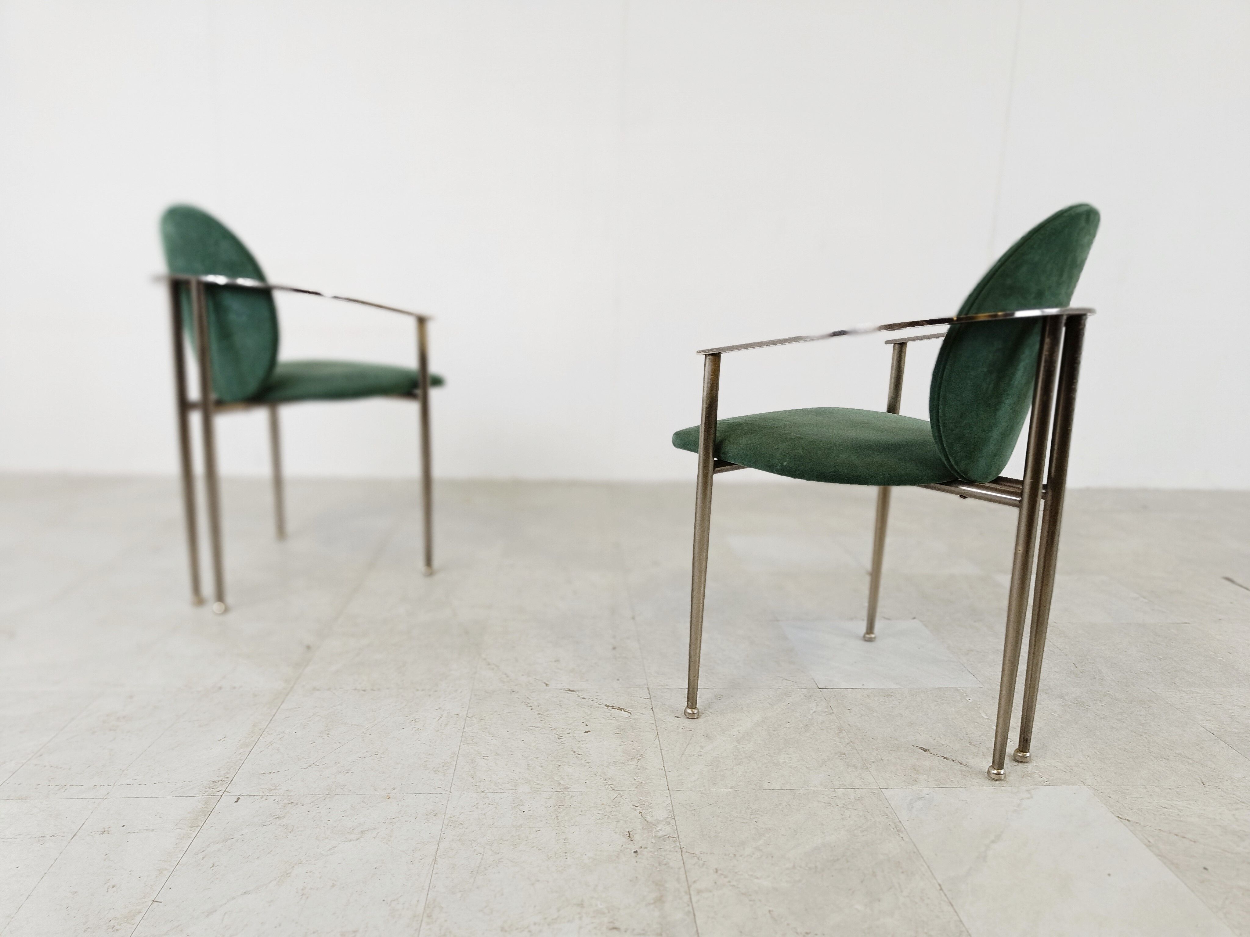 Vintage dining chairs by Belgo chrom, set of 6 - 1980s