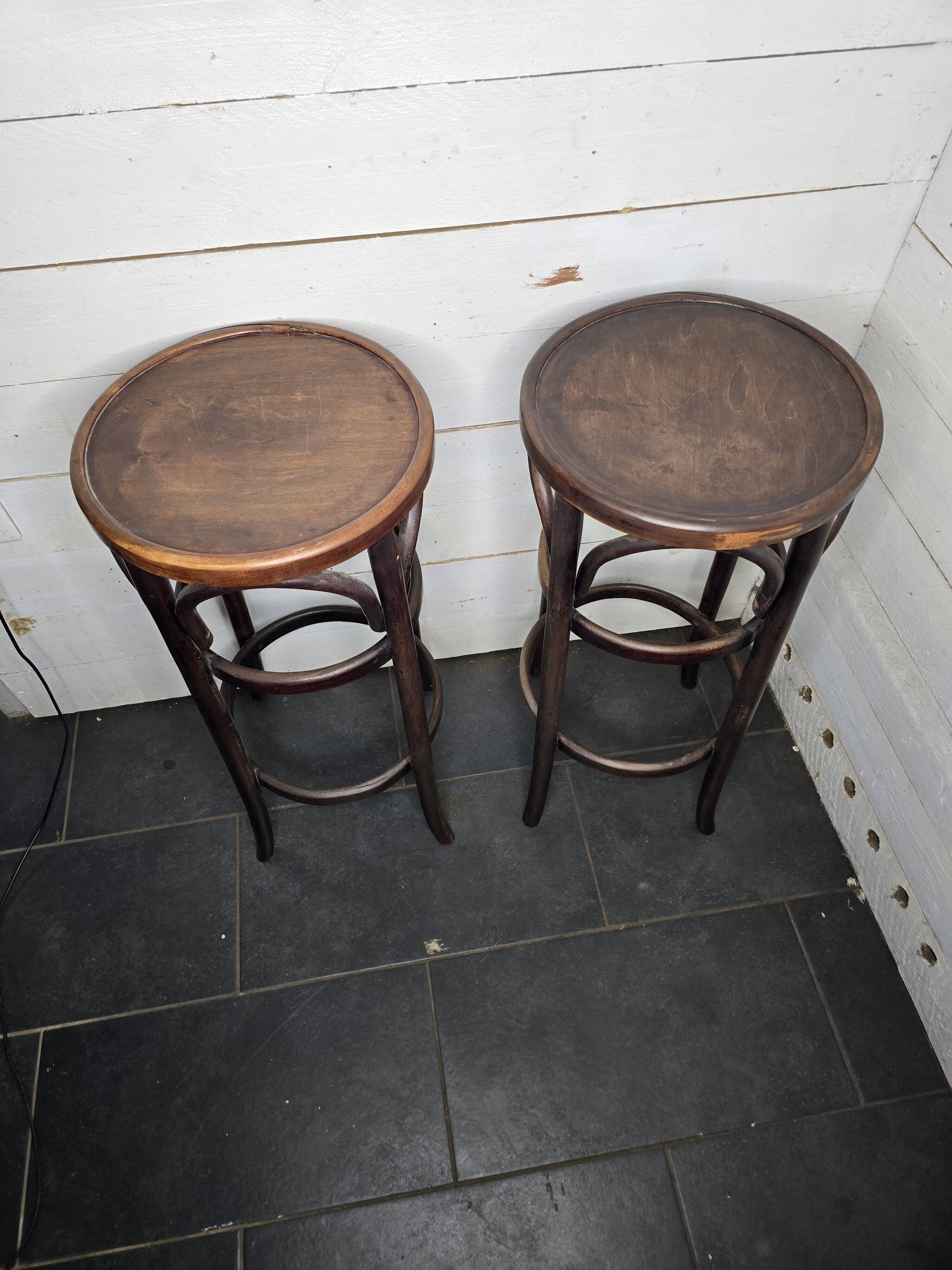 Pair of bentwood bistro stools
