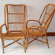 Pair of rattan armchairs