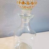 Bottle glass with colorful chiseled cap vintage