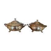 Pair of old silver metal vegetables