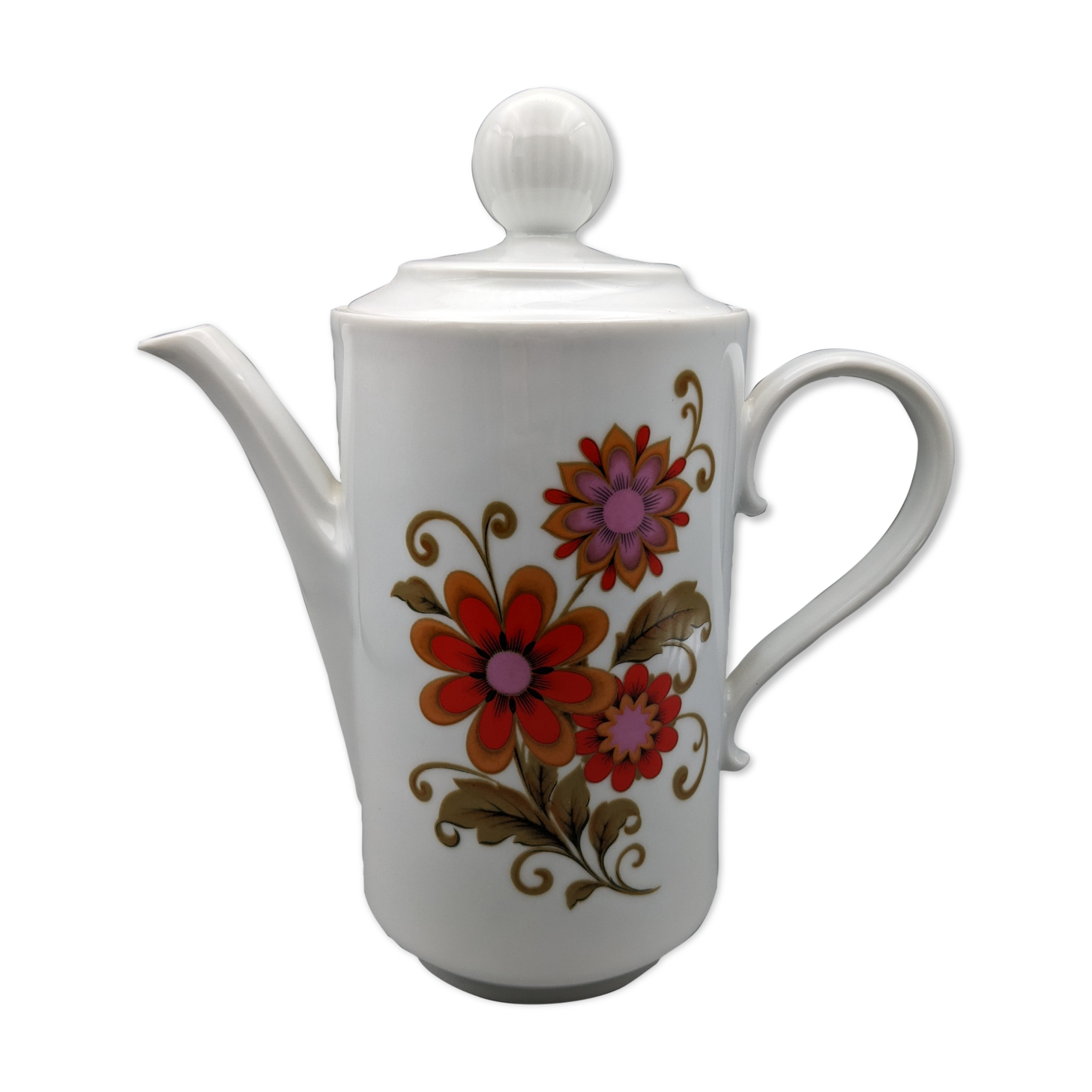 Théière cafetière blanche décor floral vintage winterling bavaria