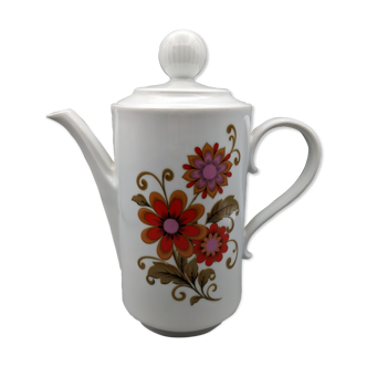 Théière cafetière blanche décor floral vintage winterling bavaria