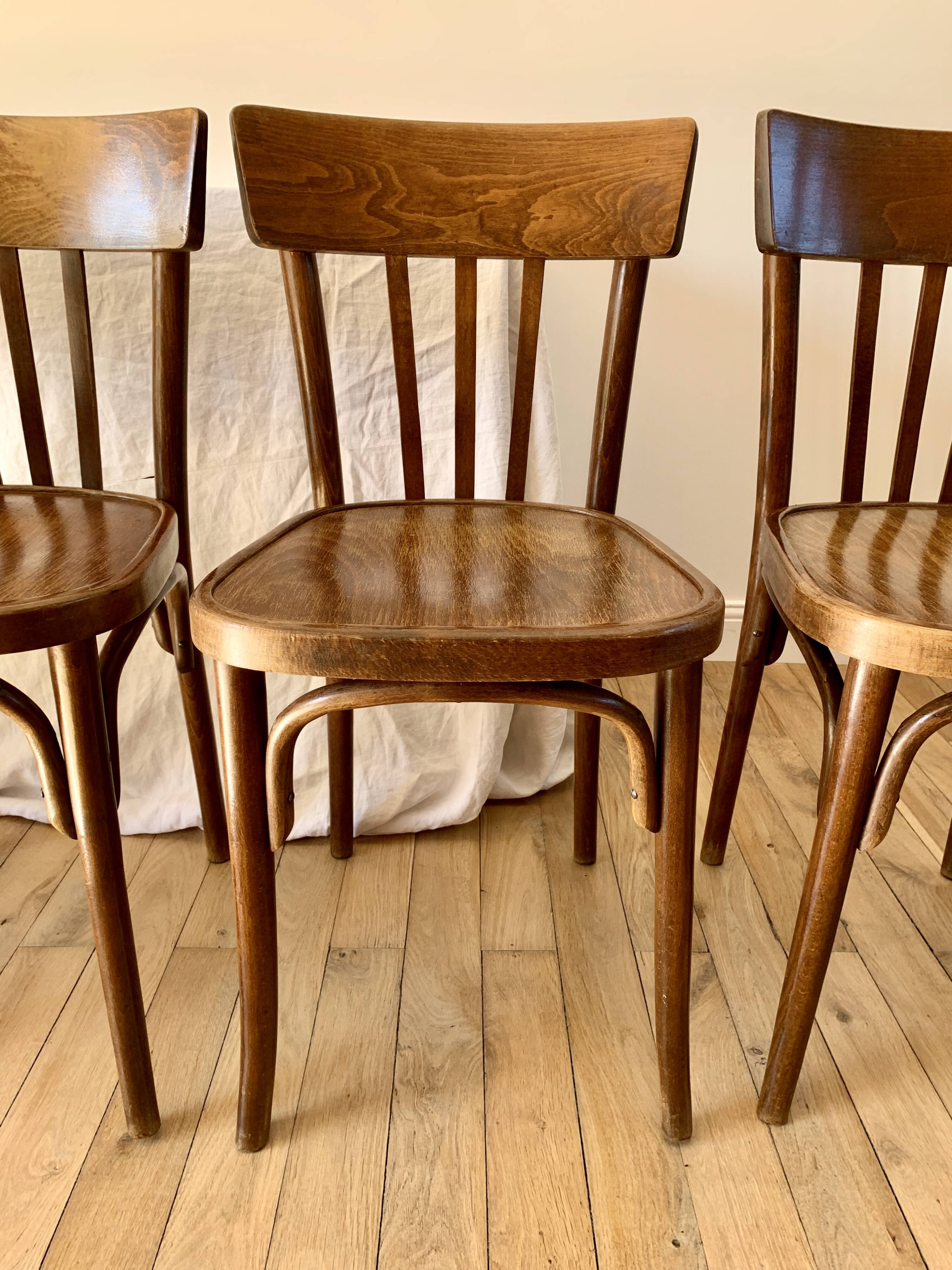 set of 6 bentwood bistro chairs from the 1950s