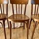 ensemble de 6 chaises bistrot en bois courbé années 50