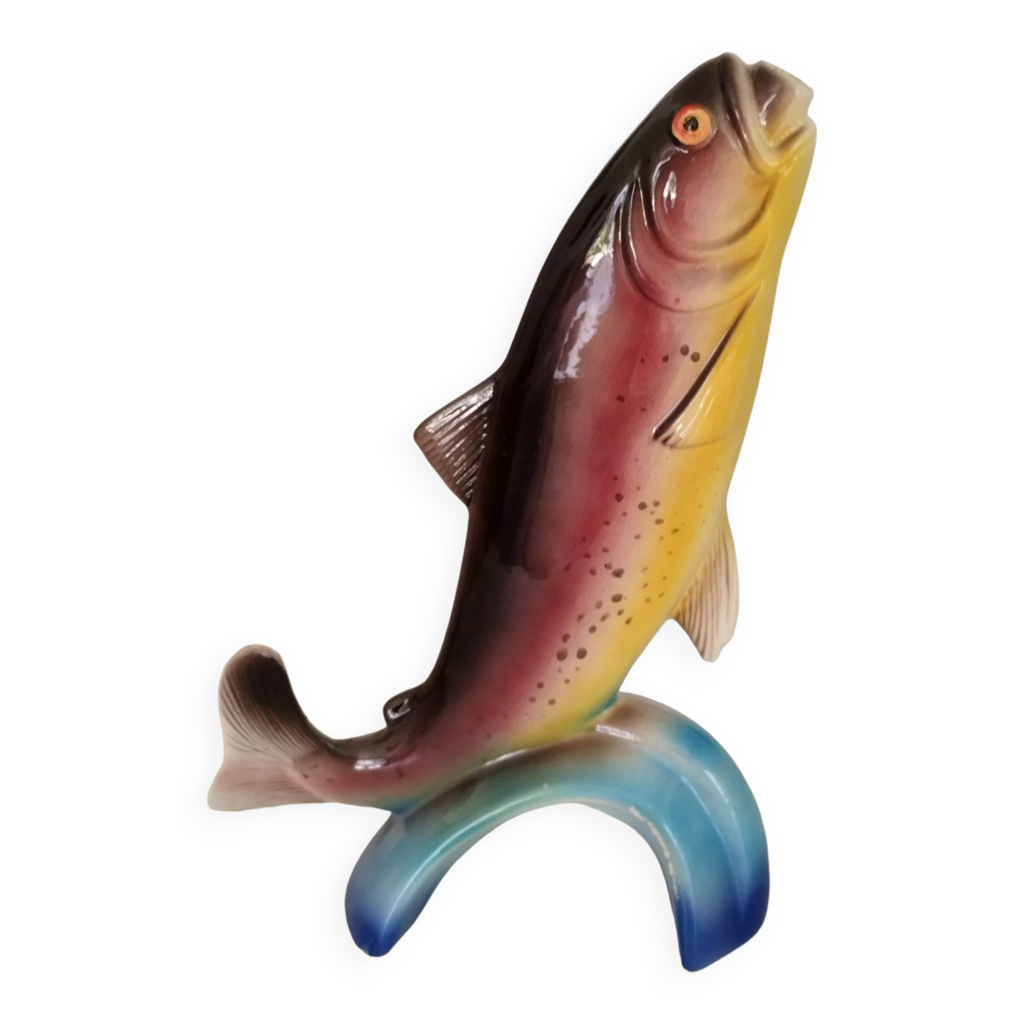 Vintage earthenware fish bottle