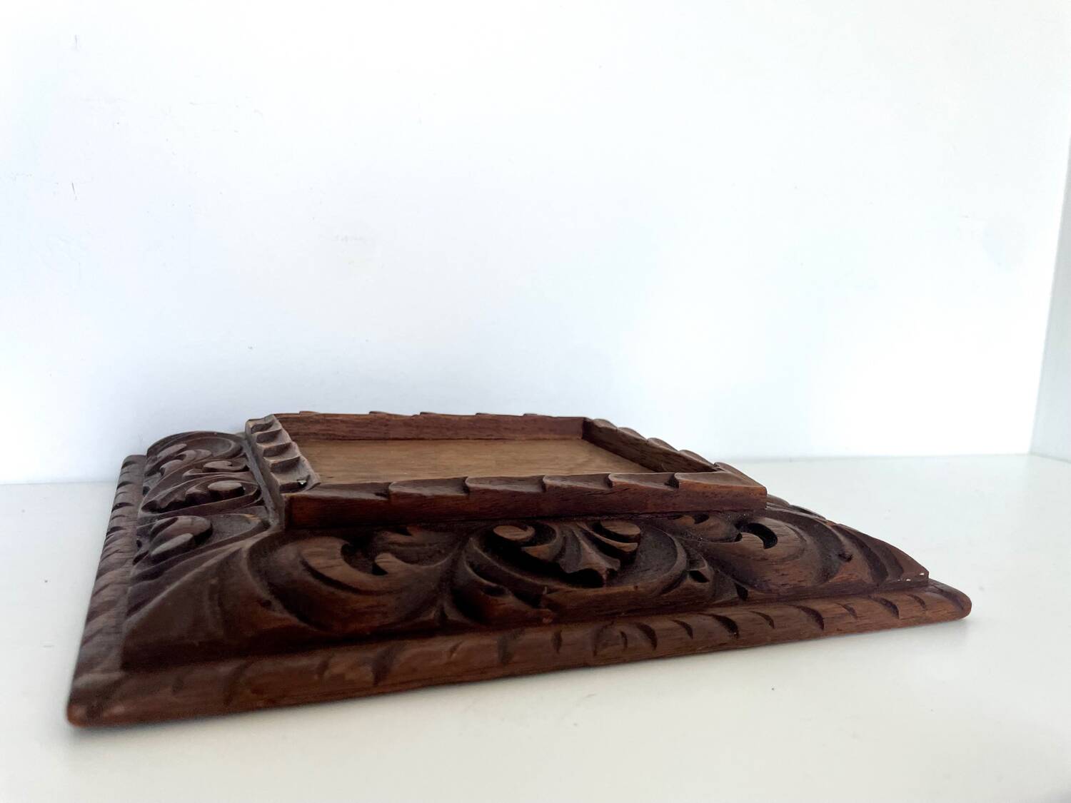 Antique handcarved frame Cedarwood 21.5 cm x 19 cm