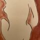 Signed painting in Chinese ink and art deco pastel, female portrait “the bath”