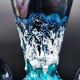 Vallauris vintage iridescent blue fat lava vase?