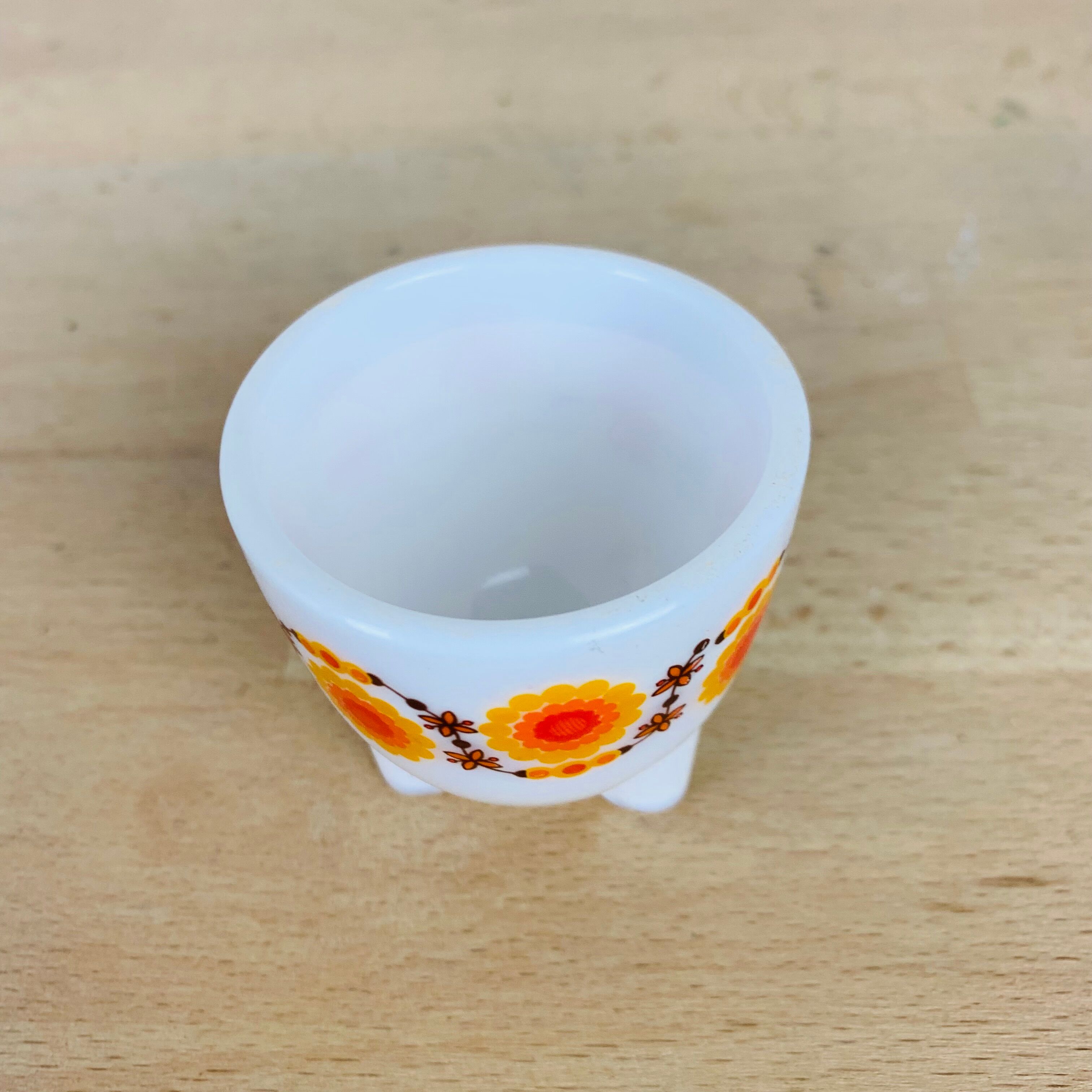 Poppy orange flowers 70's Arcopal opaline