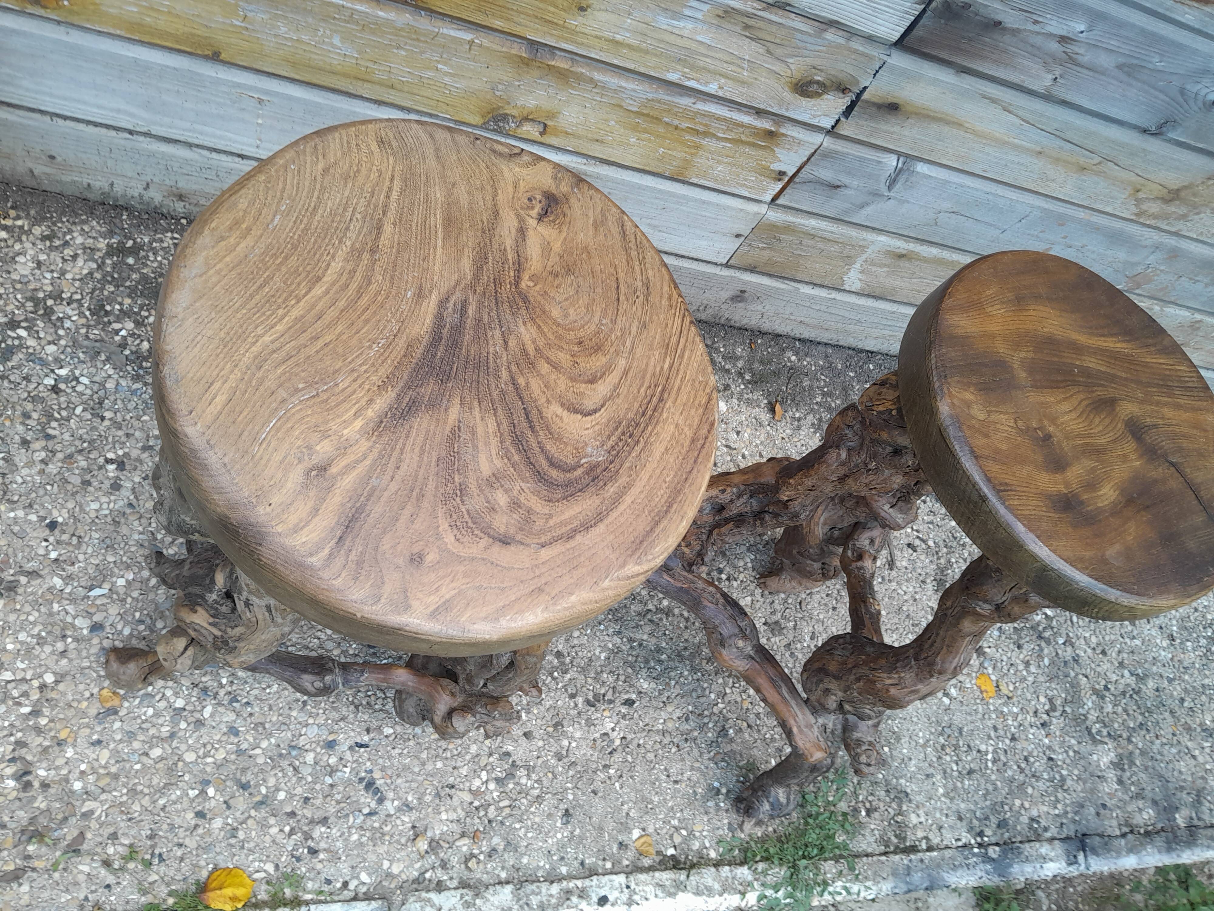 Pair of bar stools in vintage vine feet
