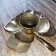 Brass candle holder copper color in the shape of a flower, Vintage