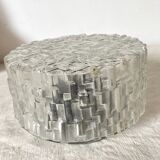 Vintage round ceiling light in molded glass