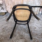Bistrot wood & seat canned chair 70s vintage