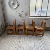 Set of 4 70s elm chairs, Regain