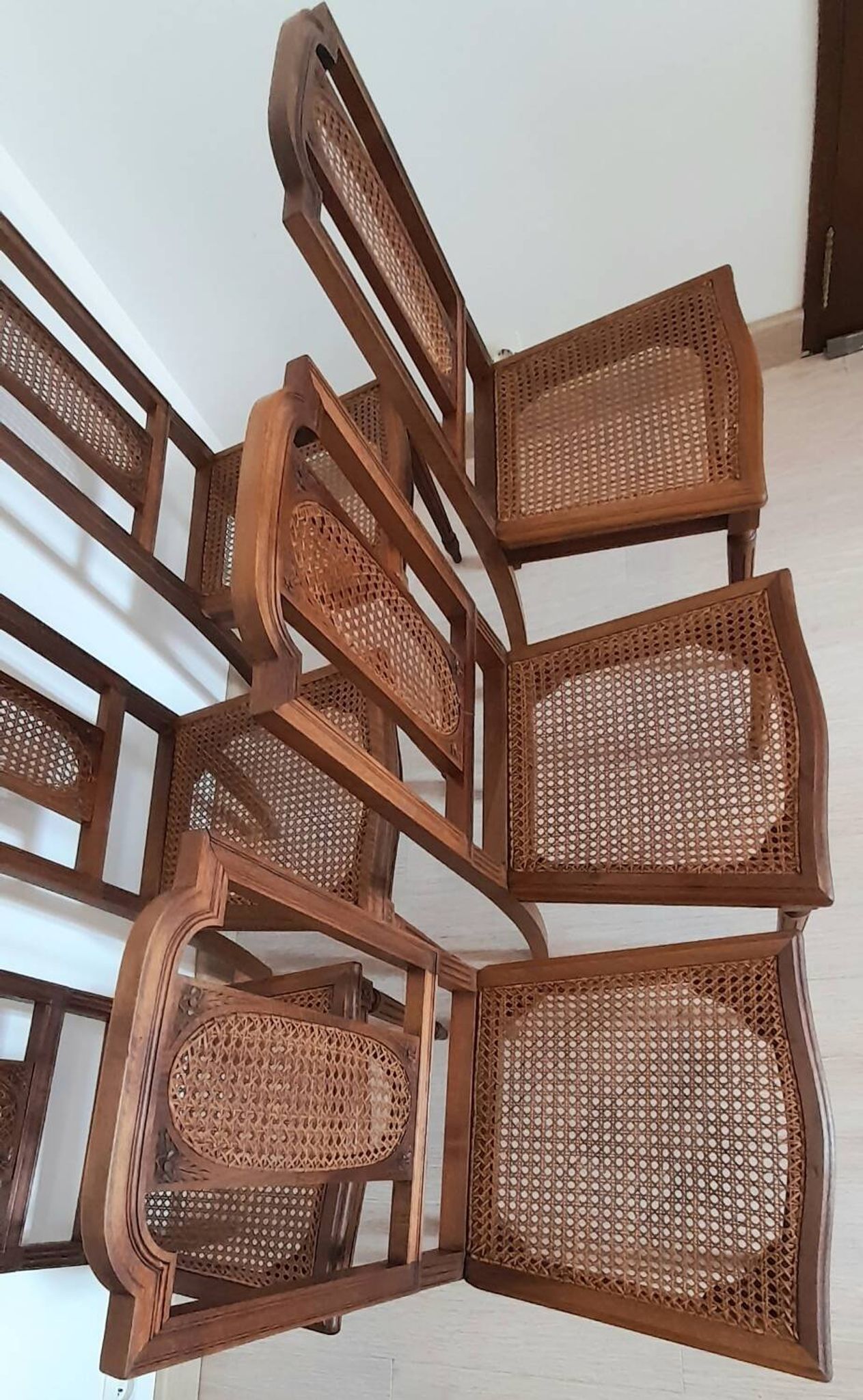 6 chaise cannelé essence poirier Louis 16