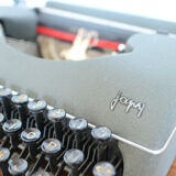 Japy grey-green typewriter with crate