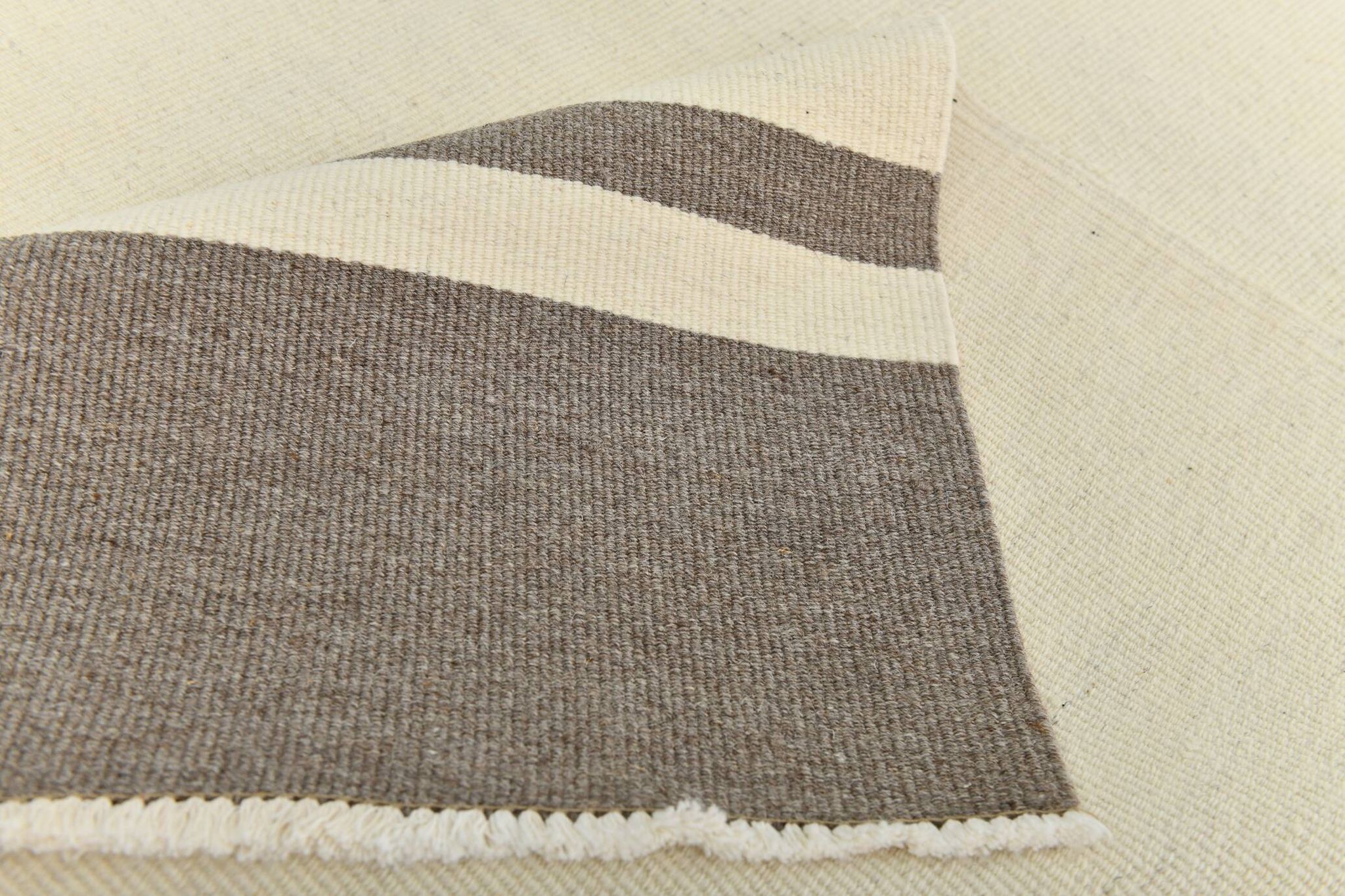 Kilim Gray Beige Ethnic Pattern Vintage Kilim Rug, 282x395Cm