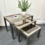 Smoked glass nesting coffee table