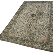 Handwoven overdyed turkish 1970s 163 cm x 265 cm grey carpet