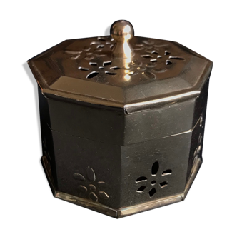Old brass metal box