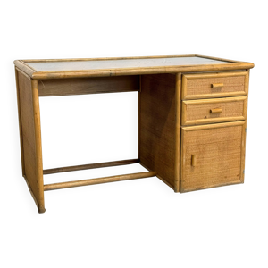 Bureau vintage en bambou - rotin