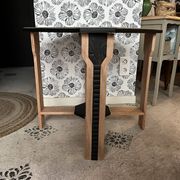 Esmée Art Deco side table, wood, black and grey