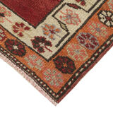 Hand-knotted decorative turkish red runner carpet 88 cm x 470 cm