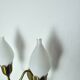 Fog & Mørup 2-Arm Brass and Opaline Glass Tulip Wall Lamp