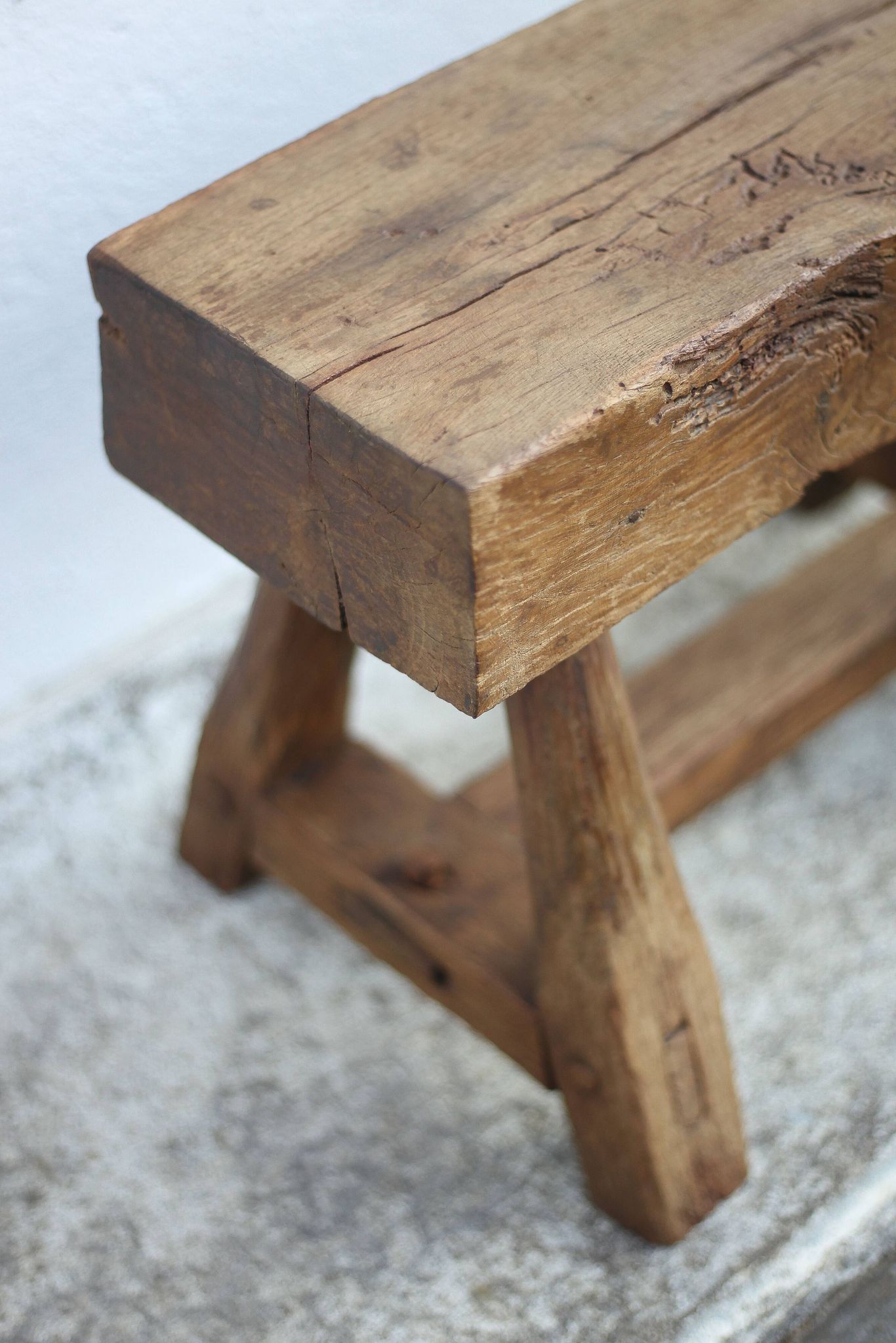 Vintage stool, wooden stool, antique stool, plant stand, small bench