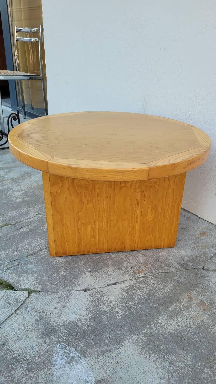 Vintage round coffee table design Maison Regain style 1970s