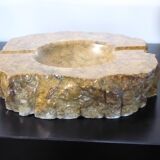 Imposing vintage alabaster ashtray