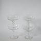 set of 4 very large champagne glasses in engraved crystal 1950 12 x 11 cm