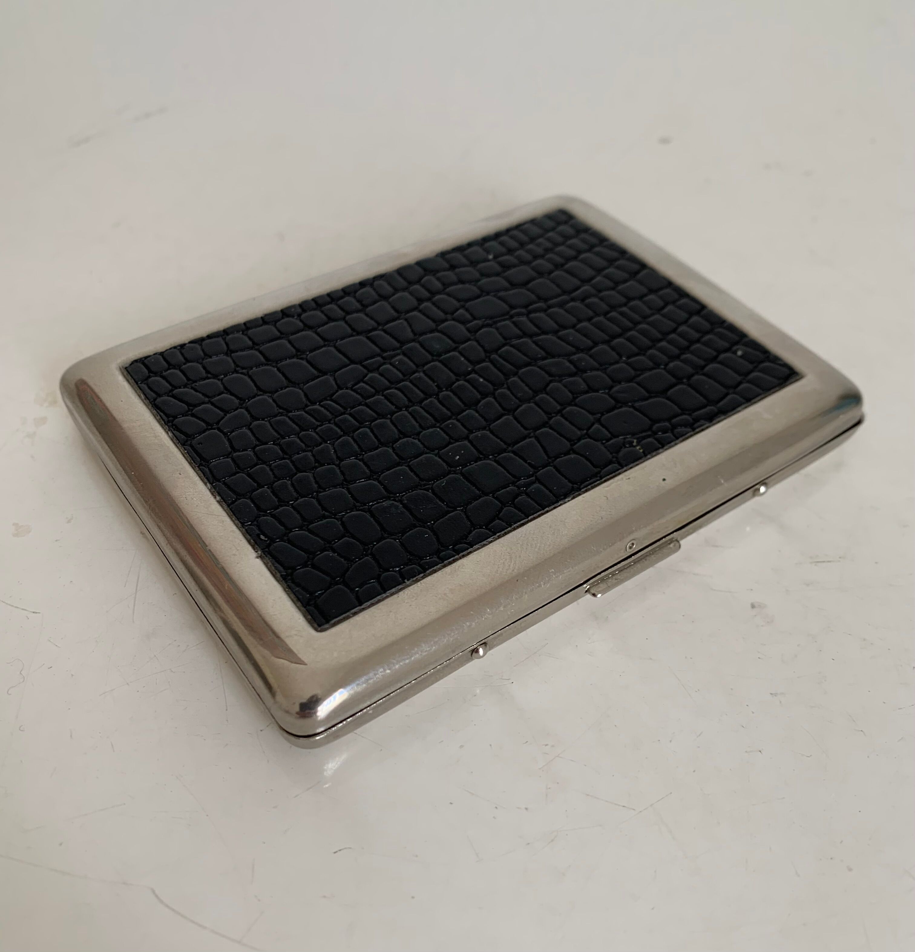 Vintage cigarette holder 1960 imitation leather box - 11 x 8 cm