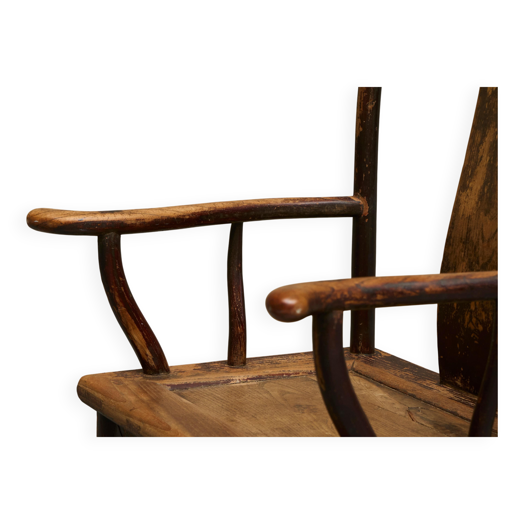 Chinese chair with yoke back in lacquered pear wood, 18th century