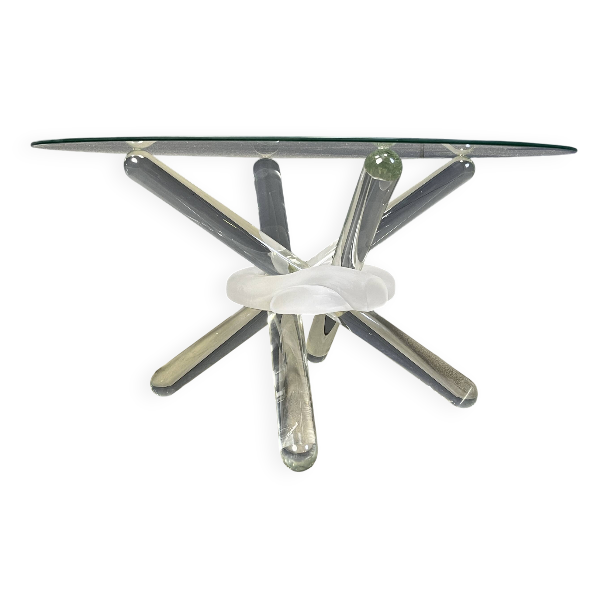 Murano glass arlequin coffee table by Maurice Barilone, 1980s