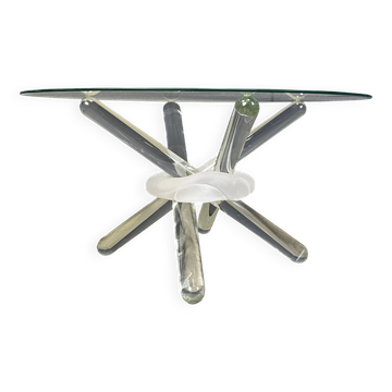 Table basse Arlequin en verre de Murano par Maurice Barilone, années 1980