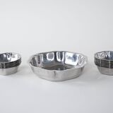 Set of stainless steel bowls, Italian design, 1980s, made in Italy