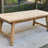 Georges Robert farmhouse table in solid raw wood, 1960, restored